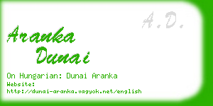 aranka dunai business card